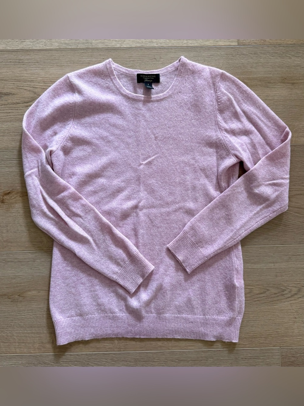 Charter Club Luxury 100% Cashmere Blush Pink Crewneck Sweater S